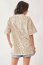 Load image into Gallery viewer, Davi & Dani Leopard Print T-Shirt with Rhinestones in Cloud Taupe