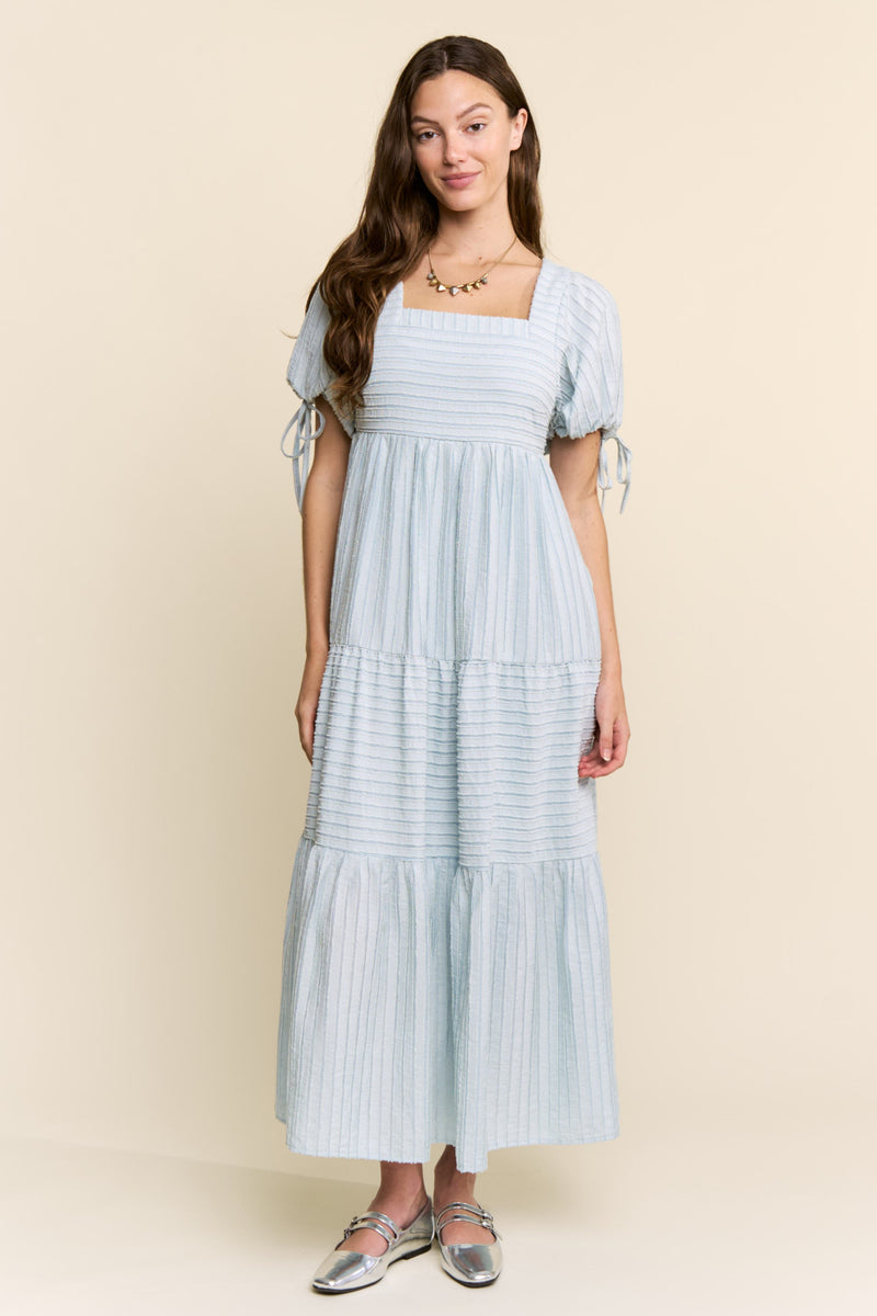 J.nna Textured Striped Maxi Dress in Blue – June Adel