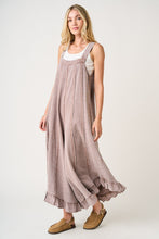 Load image into Gallery viewer, Mittoshop V Back Ruffle Detailed Jumpsuit in Coffee