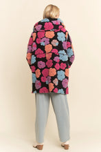 Load image into Gallery viewer, Davi & Dani Chunky Floral Embroidery Hooded Jacket in Ink Navy