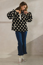 Load image into Gallery viewer, LovLov Fleece Polka Dot Jacket in Black