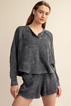 Load image into Gallery viewer, Rae Mode Mineral Washed Waffle Knit Set in Black