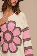 Load image into Gallery viewer, BiBi French Terry Top with Patchwork in Cream