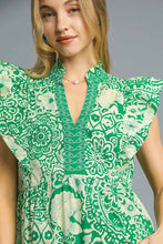 Load image into Gallery viewer, Umgee Floral Boho Print Midi Dress in Green