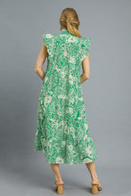 Load image into Gallery viewer, Umgee Floral Boho Print Midi Dress in Green