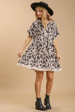 Load image into Gallery viewer, Umgee Animal Print Tiered Dress in Oatmeal Dresses Umgee
