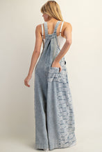 Load image into Gallery viewer, ee:some Checkered Panel Wide Leg Jumpsuit in Denim