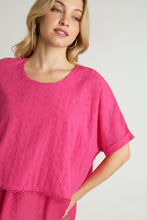 Load image into Gallery viewer, Umgee Eyelet Layered Tunic Top in Hot Pink FINAL SALE