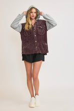 Load image into Gallery viewer, Umgee Contrasting Colors Chenille Jacket in Plum