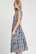 Load image into Gallery viewer, Umgee Mixed Print Sleeveless Midi Dress in Navy