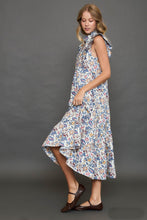 Load image into Gallery viewer, Umgee Floral Garden Print Tiered Maxi Dress in Off White Mix