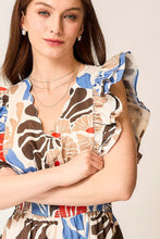 Load image into Gallery viewer, Umgee Vibrant Floral Print Midi Dress in Blue/Red