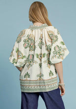 Load image into Gallery viewer, Umgee Printed and Contrasting Border Print Top in Light Olive