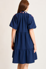 Load image into Gallery viewer, Umgee Embroidered Boho Dress in Navy