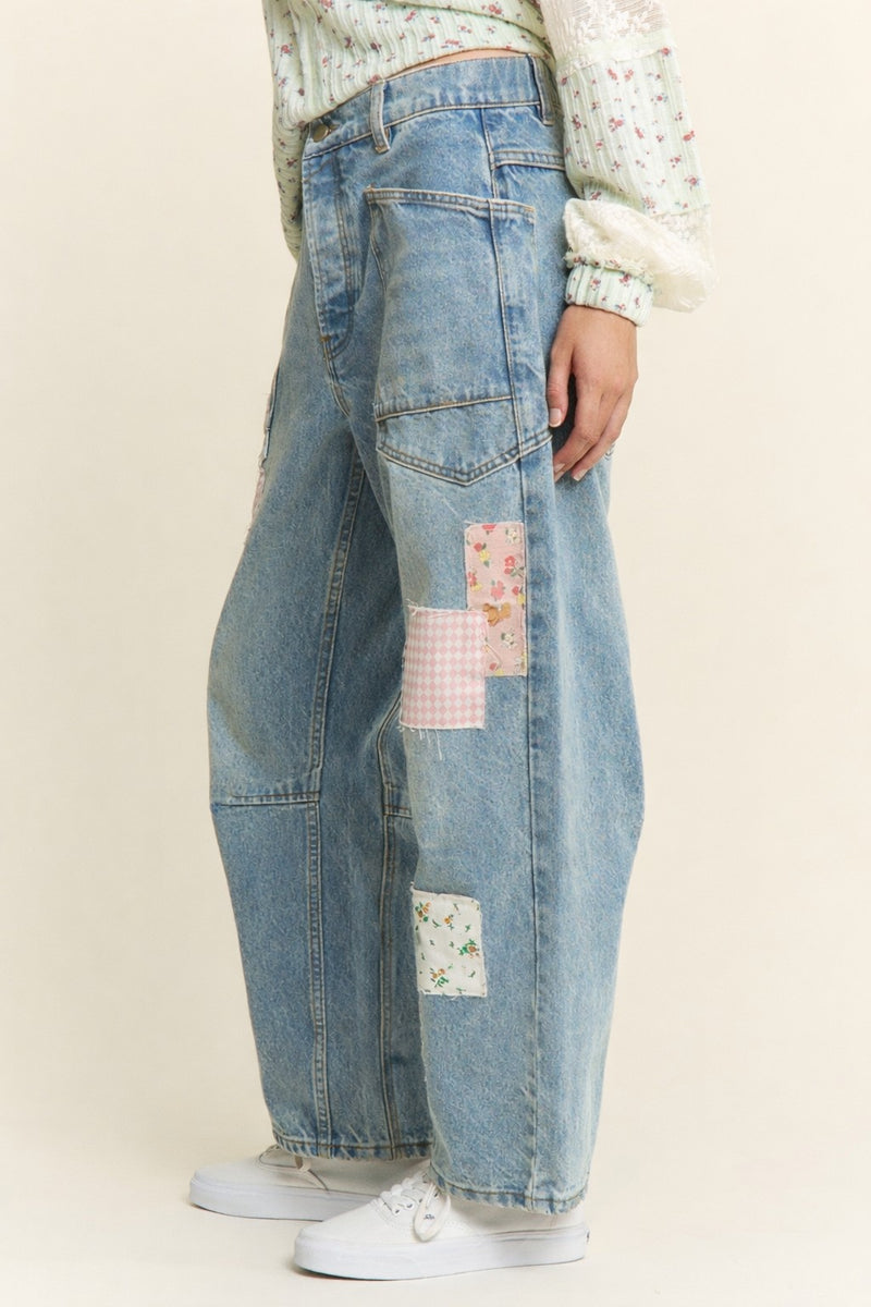 J.nna Mineral Washed Patchwork Pants in Vintage Wash – June Adel