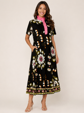 Load image into Gallery viewer, Jodifl Mixed Floral Print Maxi Dress in Black