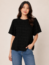 Load image into Gallery viewer, BiBi Textured Knit Top in Black