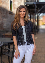 Load image into Gallery viewer, FATE Lace Detailed Solid Color Top in Black