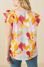 Load image into Gallery viewer, Hayden Abstract Print Top in Pink Mix FINAL SALE