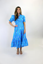 Load image into Gallery viewer, Umgee Vibrant Print Midi Dress in Azure Mix