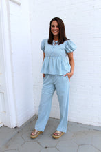 Load image into Gallery viewer, Things Between Contrasting Colors Striped Pants in Blue