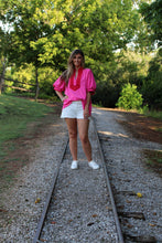 Load image into Gallery viewer, Entro Solid Color Top with Contrasting Color Details in Hot Pink