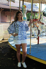 Load image into Gallery viewer, Jodifl Mixed Print Chiffon Top in Blue
