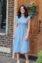 Load image into Gallery viewer, Wishlist Button Up Midi Dress in Denim
