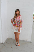 Load image into Gallery viewer, BiBi Mix n Match Print Peasant Top in Rose Mix