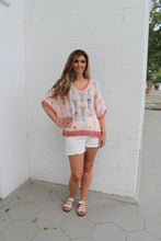 Load image into Gallery viewer, POL Lightweight Open Knit Sweater with Multi Color Flower Appliques in Blush/Dusty Rose
