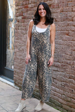 Load image into Gallery viewer, Easel Leopard Twill Barrel Leg Jumpsuit in Animal