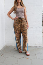 Load image into Gallery viewer, BiBi Mix N Match Leopard and Denim Pants with Stripes in Leopard/Denim