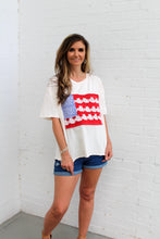 Load image into Gallery viewer, Sage+Fig OVERSIZED Americana Patched Top in Cream