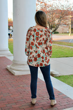 Load image into Gallery viewer, Sew in Love Floral Print Top in Beige/Rust