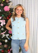 Load image into Gallery viewer, Easel Floral Print Rayon Challis Top in Dusty Blue