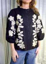 Load image into Gallery viewer, Jodifl Floral Embroidery Top in Black