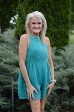 Load image into Gallery viewer, Easel Mineral Washed Short Gauze Romper in Atlantis Green Romper Easel