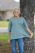 Load image into Gallery viewer, Easel French Terry Top in Teal Green Shirts & Tops Easel