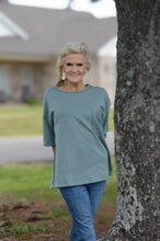 Load image into Gallery viewer, Easel French Terry Top in Teal Green Shirts & Tops Easel