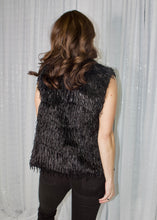 Load image into Gallery viewer, Mystree Eyelash Faux Fur Vest in Black