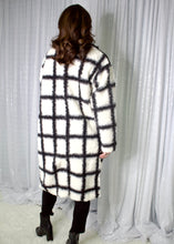 Load image into Gallery viewer, Davi & Dani Shearling Wide Plaid Jacket in Black/White