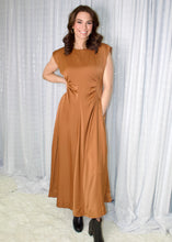 Load image into Gallery viewer, Heyson Dull Satin Side Panel Midi Dress in Terracotta