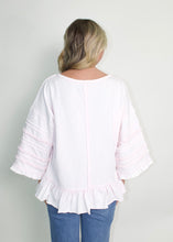 Load image into Gallery viewer, Easel Mineral Washed Terry Knit Ruffle Detailed Top in Cotton Pink