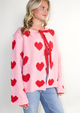 Load image into Gallery viewer, LovLov Sweetheart Tie Front Cardigan in Rose Pink