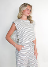 Load image into Gallery viewer, NoaBoa CROPPED Striped Open Side Top in Ivory/Black