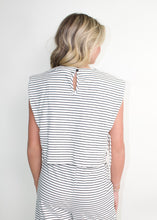Load image into Gallery viewer, NoaBoa CROPPED Striped Open Side Top in Ivory/Black