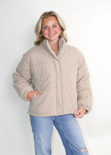 Load image into Gallery viewer, Le Lis Gingham Puffer Jacket in Brown-Cream Gingham