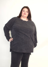 Load image into Gallery viewer, STITCH & Co. Ribbed Knit Top in Washed Charcoal