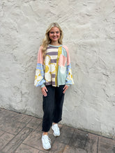Load image into Gallery viewer, Oli & Hali Daisy Patched Mixed Fabric Top in Pink