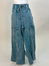 Load image into Gallery viewer, J.Her Mineral Washed Wide Leg Pants in Jade Cream